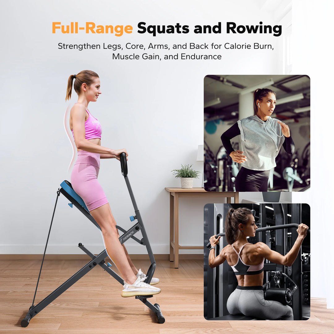 ✨MERACH 2-in-1 Squat & Rowing Machine | Foldable Home Gym