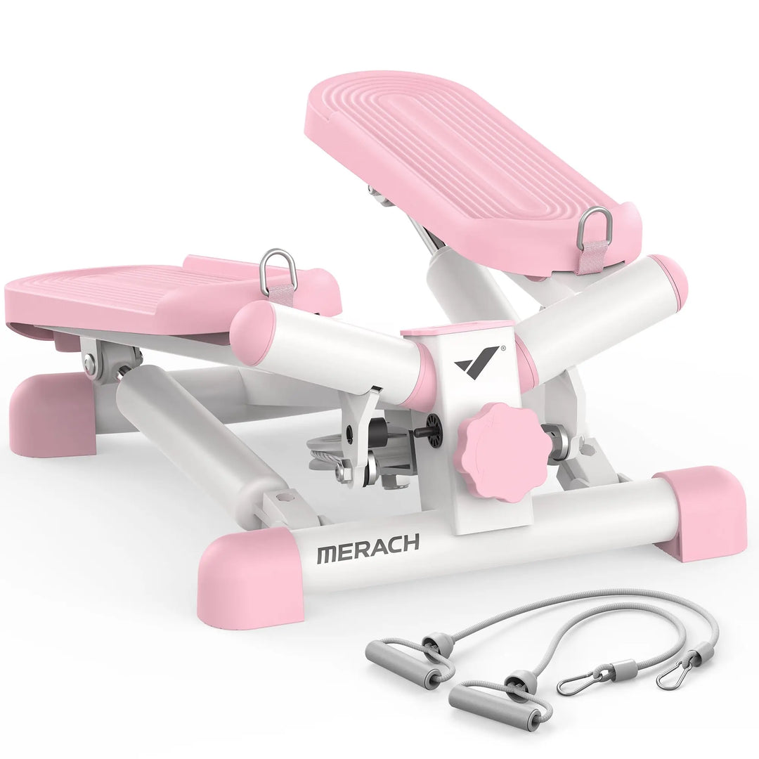 Mini Twist Stair Stepper with Resistance Bands – Full-Body Cardio Workout at Home (330 lb Capacity)