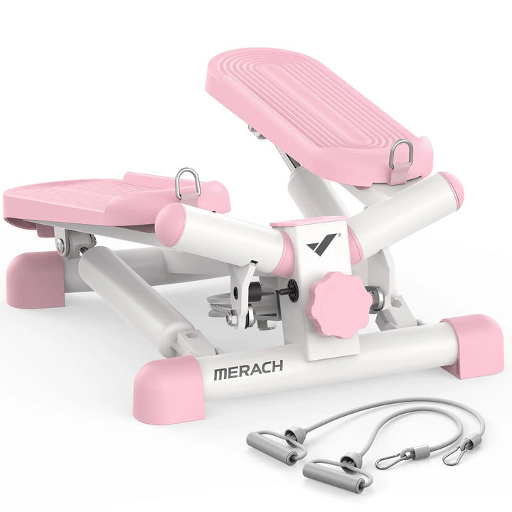 Mini Twist Stair Stepper with Resistance Bands – Full-Body Cardio Workout at Home (330 lb Capacity)