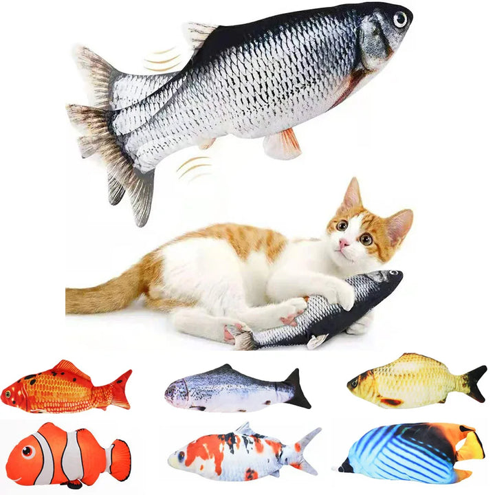 Cure Cat Boredom with Our USB Rechargeable Floppy Fish Cat Toy  I