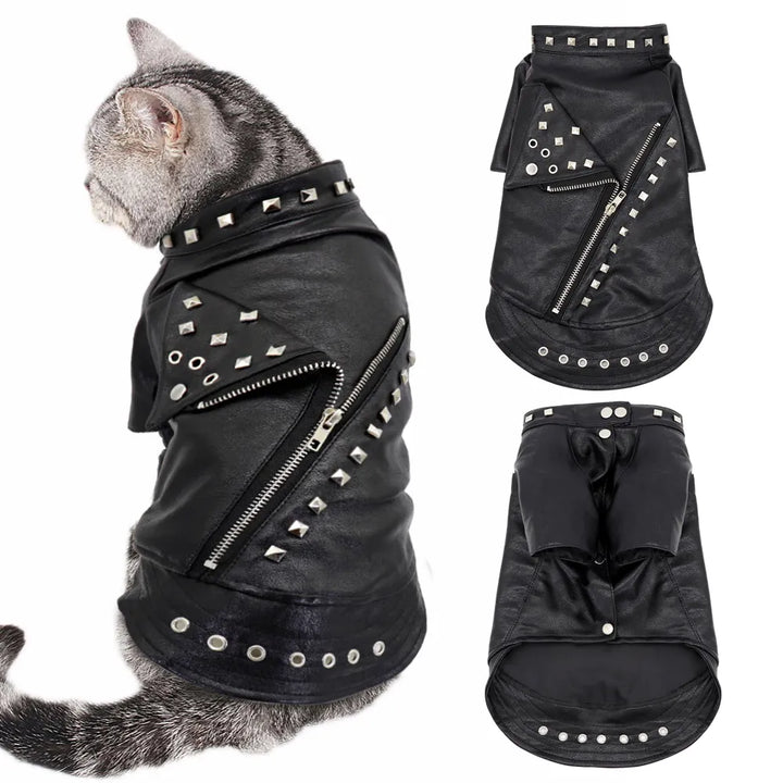 Stud PU Leather Jacket for Small Dogs or Cat