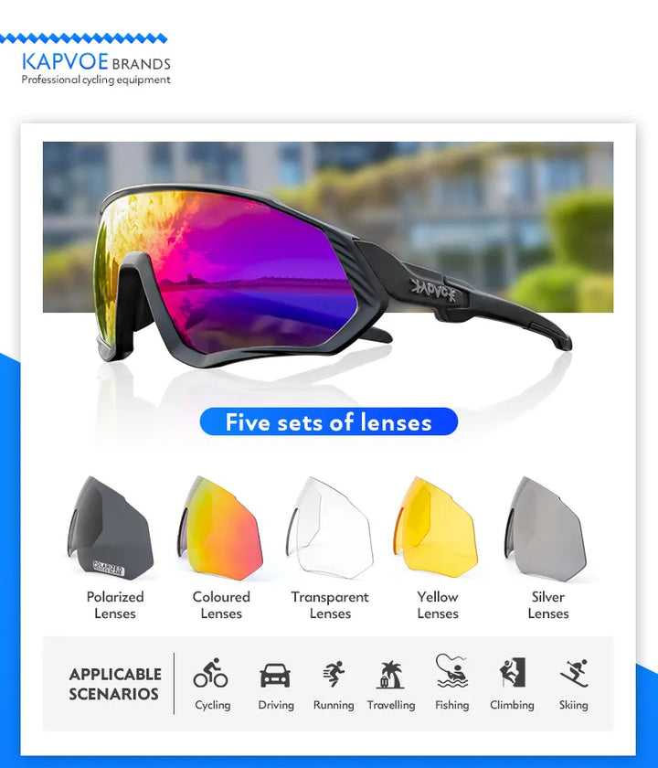 Polarized Sports Eye Protecting Sun Glasses for Men or Women.