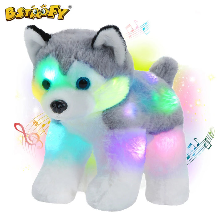 Plush Musical Light-up Husky Puppy Toy to Brighten Any Childs Life