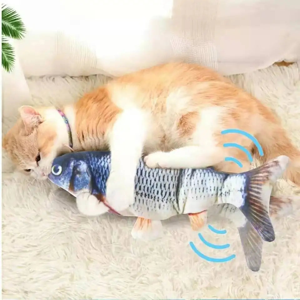 Cure Cat Boredom with Our USB Rechargeable Floppy Fish Cat Toy  I