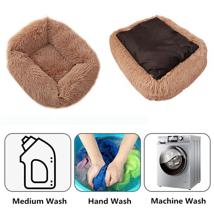 "Cozy Rectangle Plush Dog Bed – Warm Winter Mat for Dogs & Cats of All Sizes"