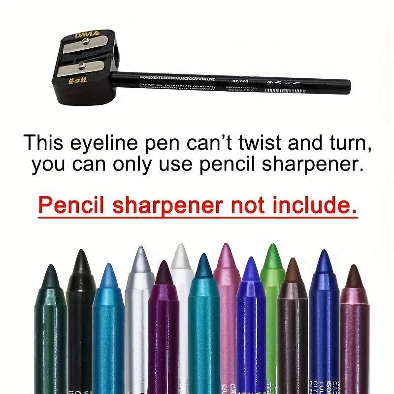 Brillant Colors Smudge-Proof High-Shine Waterproof Eyeliner Pencil - Long-Lasting, Black & Multicolor Opt