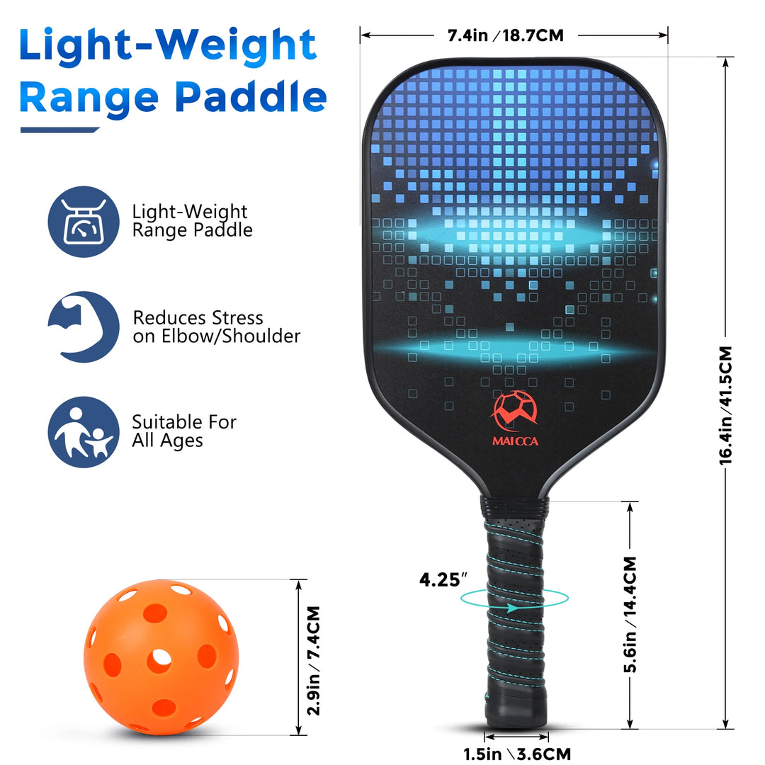 USAPA Approved Pickleball Paddles Rackets Sets w/Balls Honeycomb Core (Indoor-Outdoor)