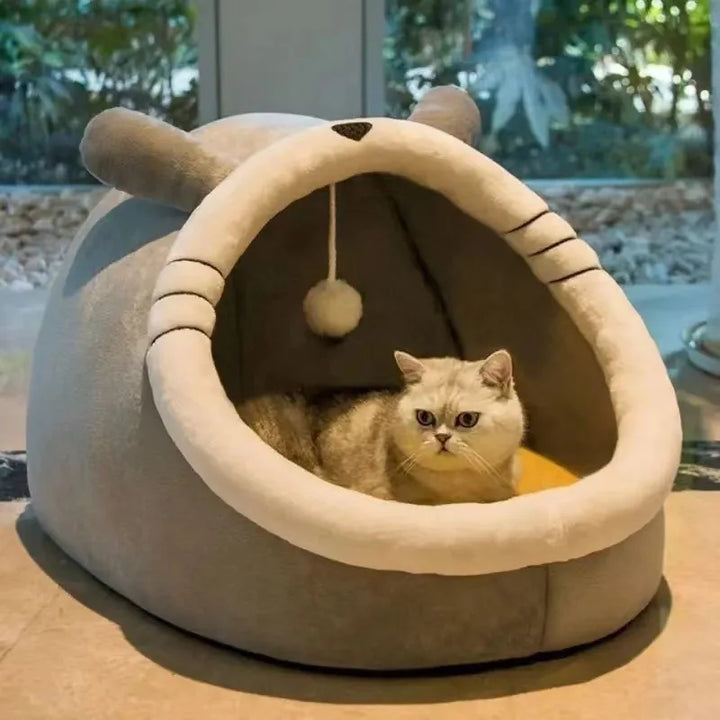 Pet Cave Bed for Cats or Small Dogs Self-Warming Comfort