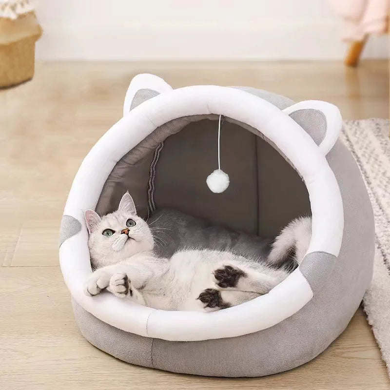 Pet Cave Bed for Cats or Small Dogs Self-Warming Comfort