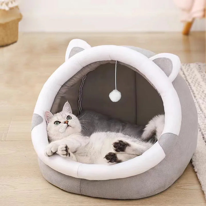 Pet Cave Bed for Cats or Small Dogs Self-Warming Comfort