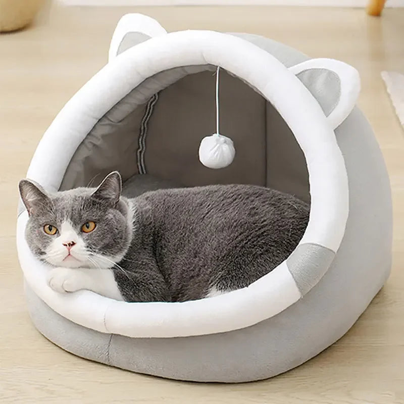 Pet Cave Bed for Cats or Small Dogs Self-Warming Comfort