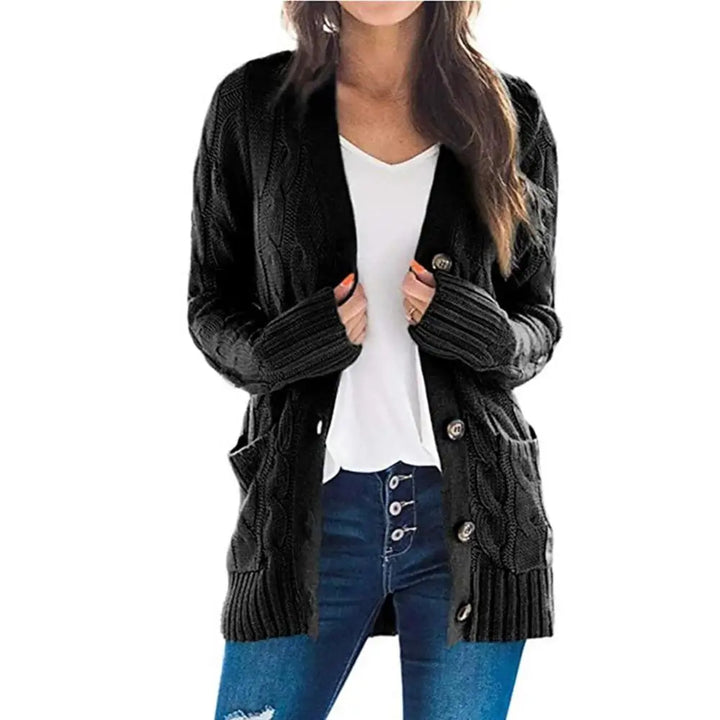 Women's Everyday Knitted Button Up Long Sleeve Casual Cardigan, for Anytime You are Chilly.