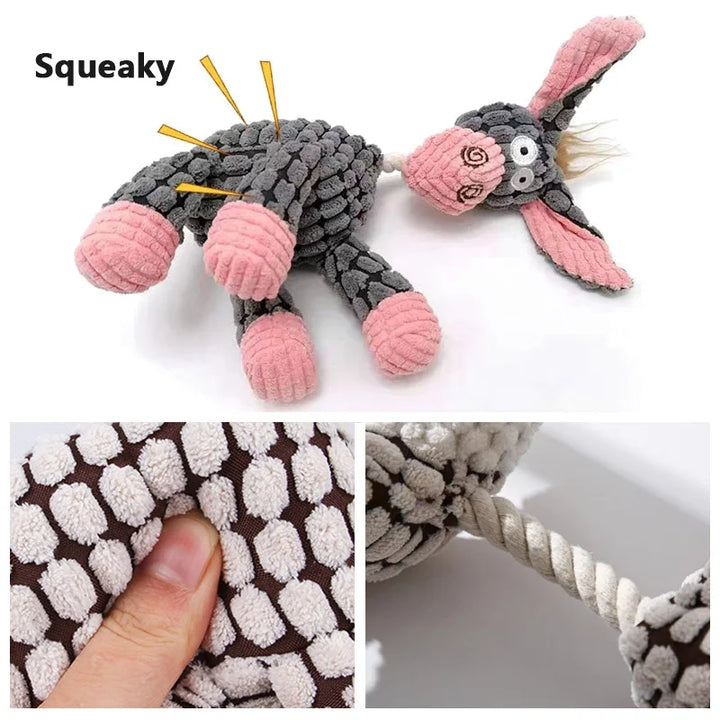 Cute Squeaky Funny Animal Dog Toy that's Bite Resistant and Great for Chewing Especially for Small Dogs