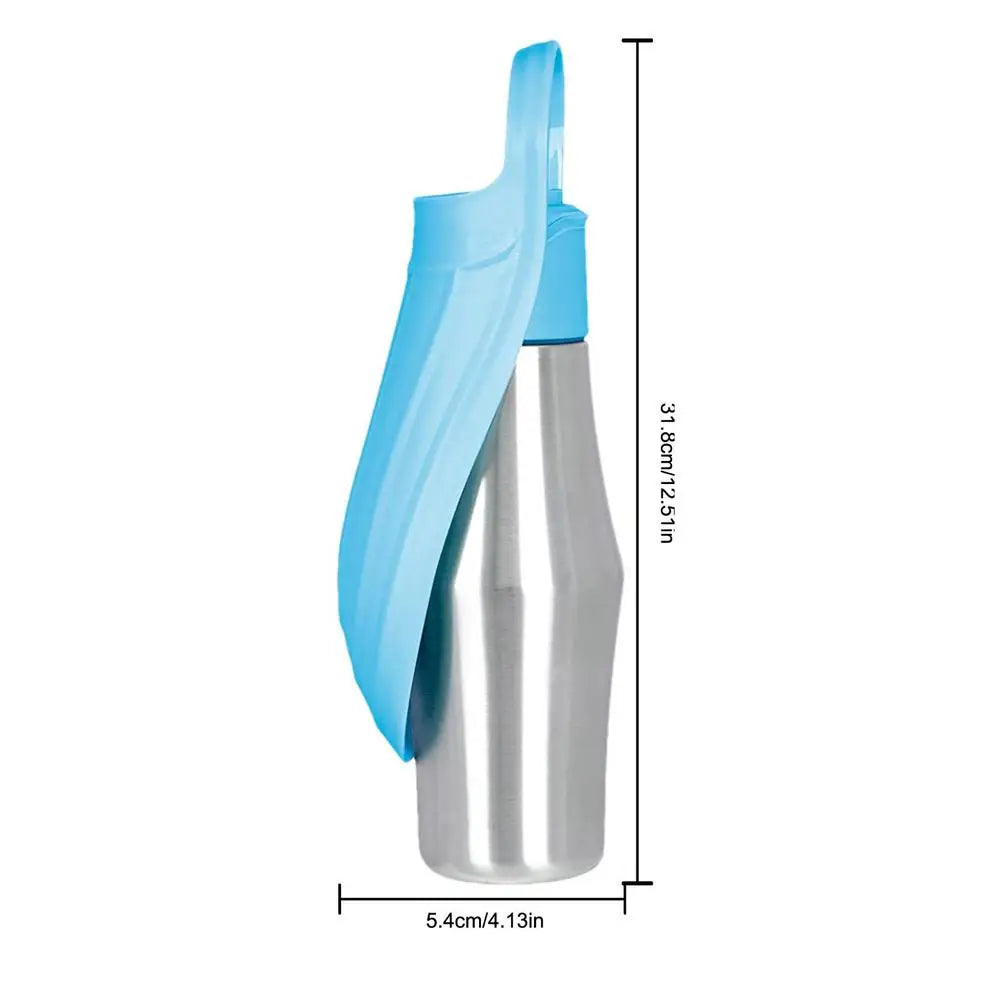 Stainless Steel Dog Water Dispenser Bottle - Great for Walking - Travel - Hiking - Cars