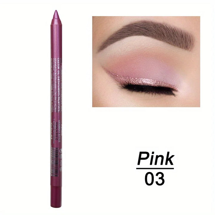 Brillant Colors Smudge-Proof High-Shine Waterproof Eyeliner Pencil - Long-Lasting, Black & Multicolor Opt