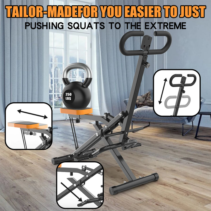 🔥 Full-Body Squat Trainer – Glutes, Abs & Legs Workout Machine with Resistance Bands