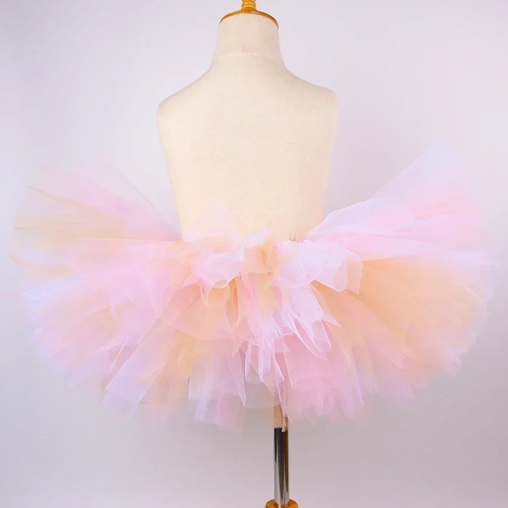 Girls Easter Bunny Costume Tutus with Floral Rabbit Ear Headband (12M to 11Y)