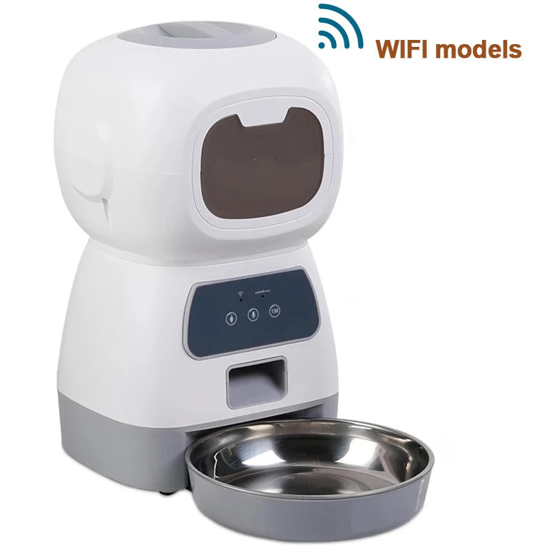 "Smart 3.5L Automatic Pet Food Feeder with Timed Meals, Voice Recording, & Spill-Proof Design – Perfect for Busy Pet Owners!"