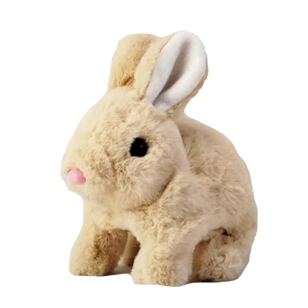 Hopping Easter Bunny Realistic Simulated Rabbit Doll Electronic Toy Jumping Twitching Nose Wiggling Ears Interactive Plush Toy