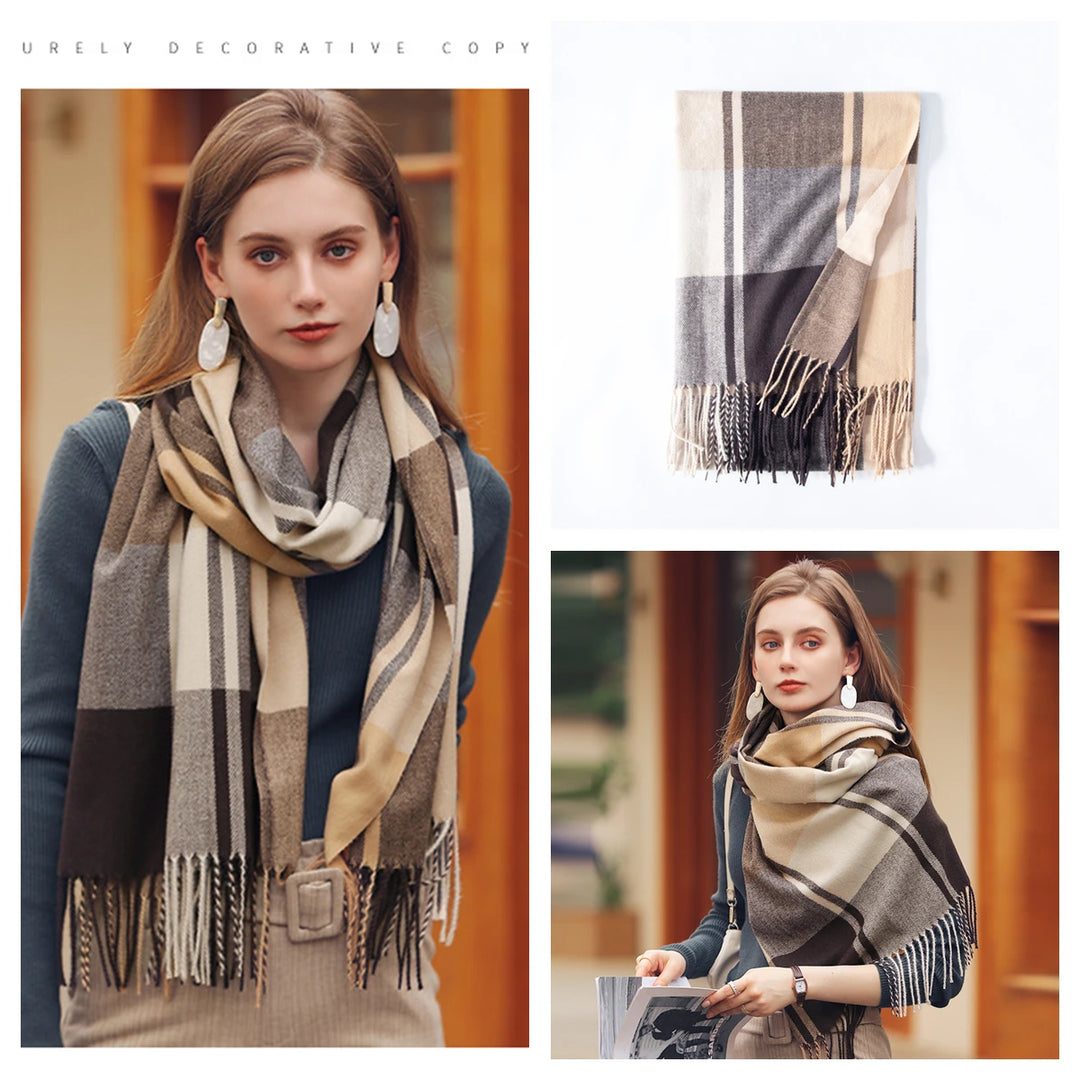 Lovely Women's Classic Faux Cashmere Plaid Scarves, Wrap, Shawl - Multiply to Choose From