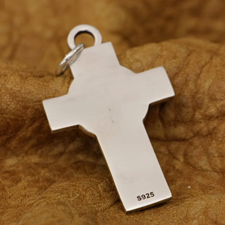 LINSION 925 Sterling Silver Jesus Christ Cross Pendant Charms Good Detail Pendant TA341