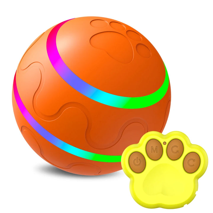 Interactive Dog Ball with or without Remote Control. w/ Flashing Lights, Rolls, Jumps and Rotates. Is Waterproof and made for the Aggressive Chewers