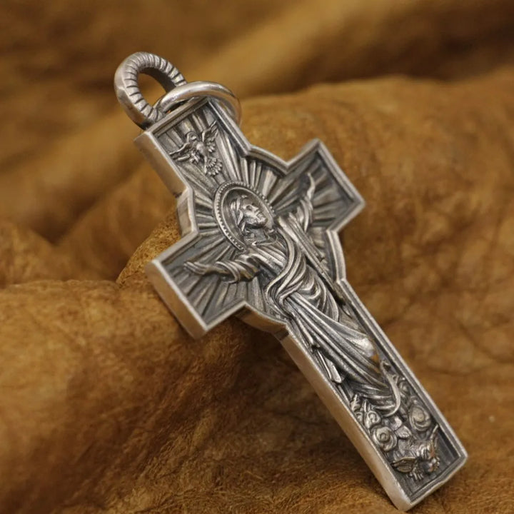 LINSION 925 Sterling Silver Jesus Christ Cross Pendant Charms Good Detail Pendant TA341