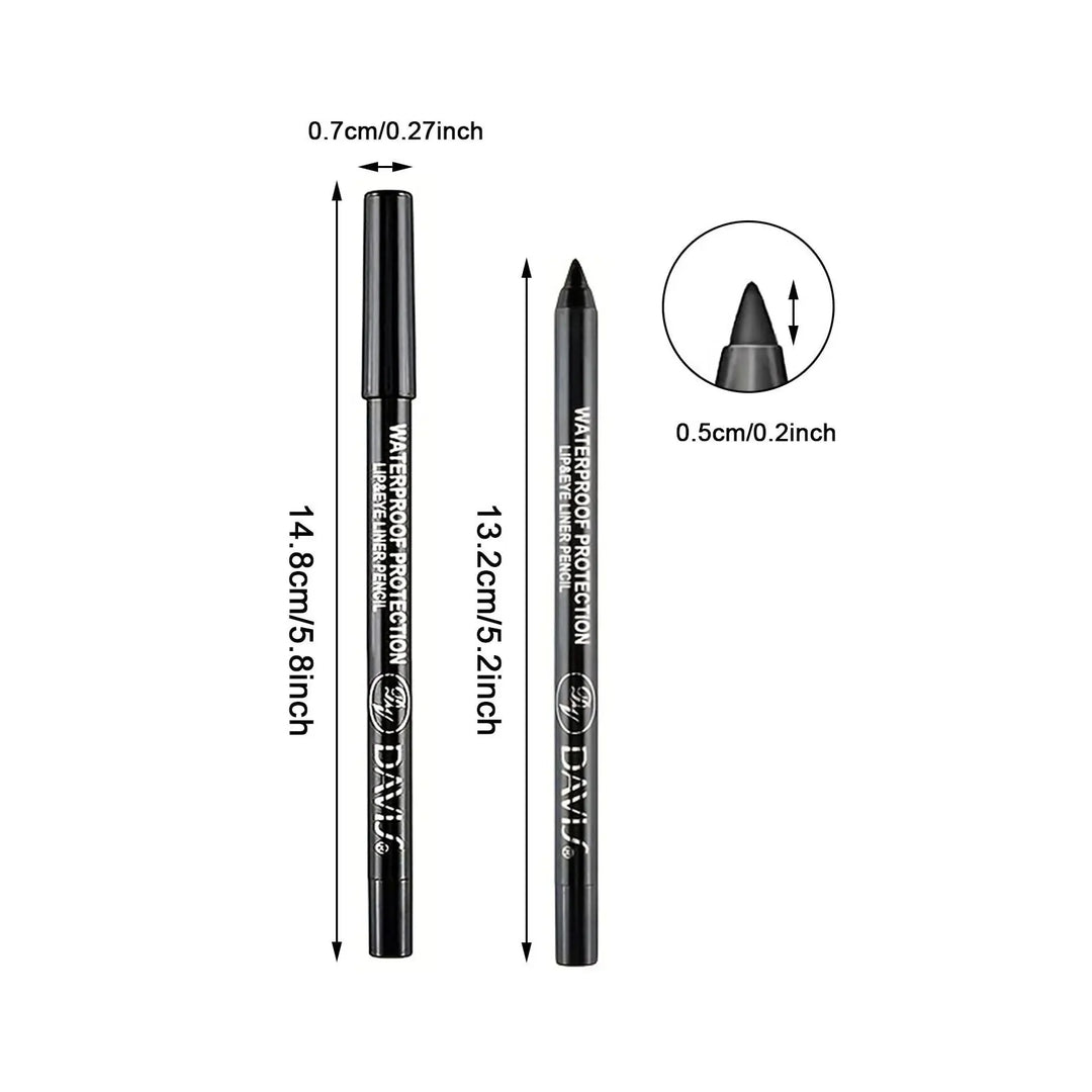 Brillant Colors Smudge-Proof High-Shine Waterproof Eyeliner Pencil - Long-Lasting, Black & Multicolor Opt