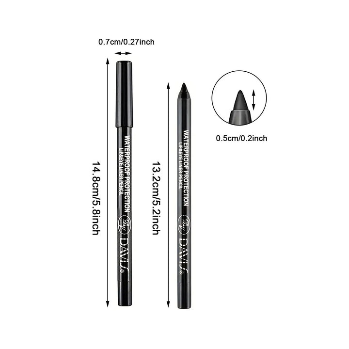 Brillant Colors Smudge-Proof High-Shine Waterproof Eyeliner Pencil - Long-Lasting, Black & Multicolor Opt