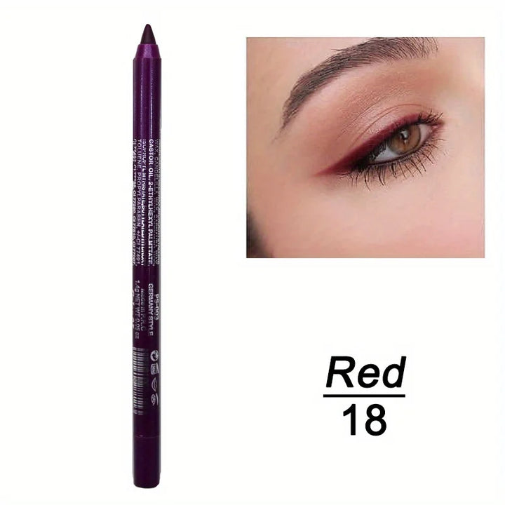 Brillant Colors Smudge-Proof High-Shine Waterproof Eyeliner Pencil - Long-Lasting, Black & Multicolor Opt