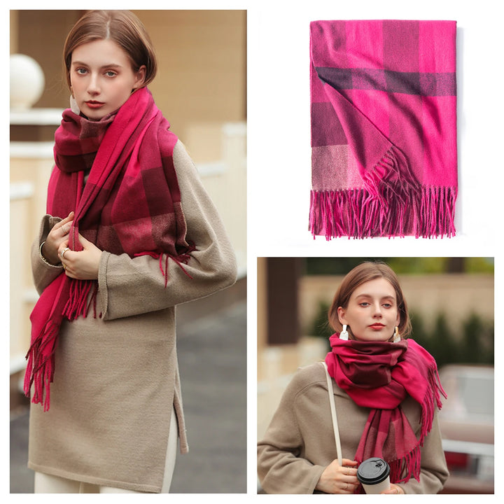 Lovely Women's Classic Faux Cashmere Plaid Scarves, Wrap, Shawl - Multiply to Choose From