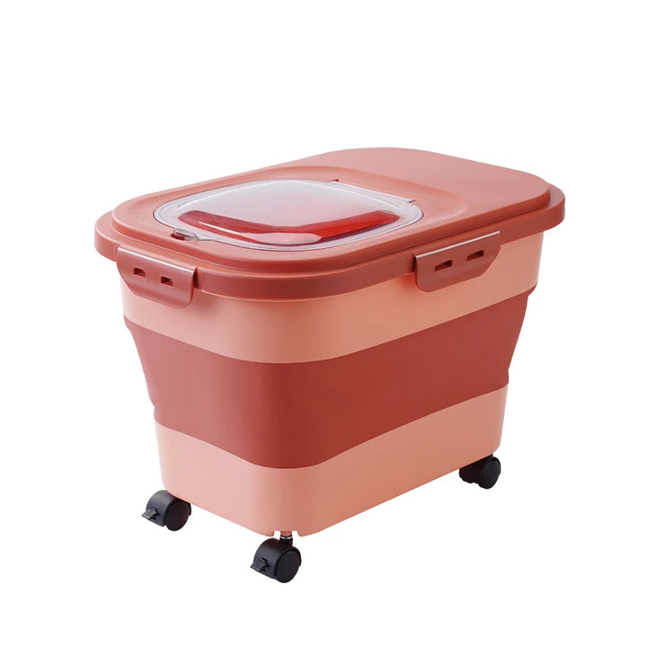 33 lbs Collapsible Storage Container w/ Sealing Lid. Use for Pet Food, Litter, Laundry Detergent, or Your Garden Gear. It's Uses are Endless!