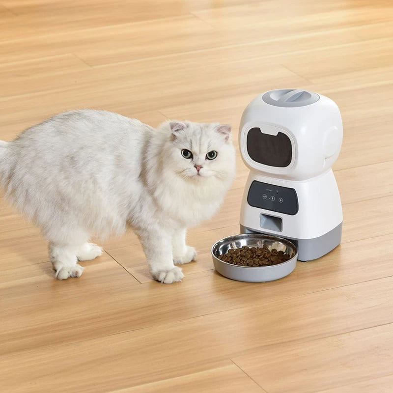 "Smart 3.5L Automatic Pet Food Feeder with Timed Meals, Voice Recording, & Spill-Proof Design – Perfect for Busy Pet Owners!"