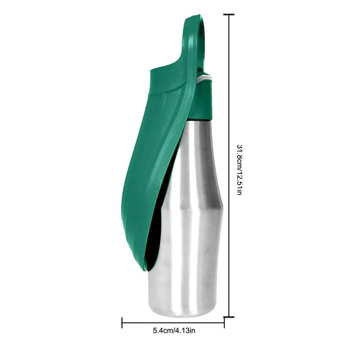 Stainless Steel Dog Water Dispenser Bottle - Great for Walking - Travel - Hiking - Cars