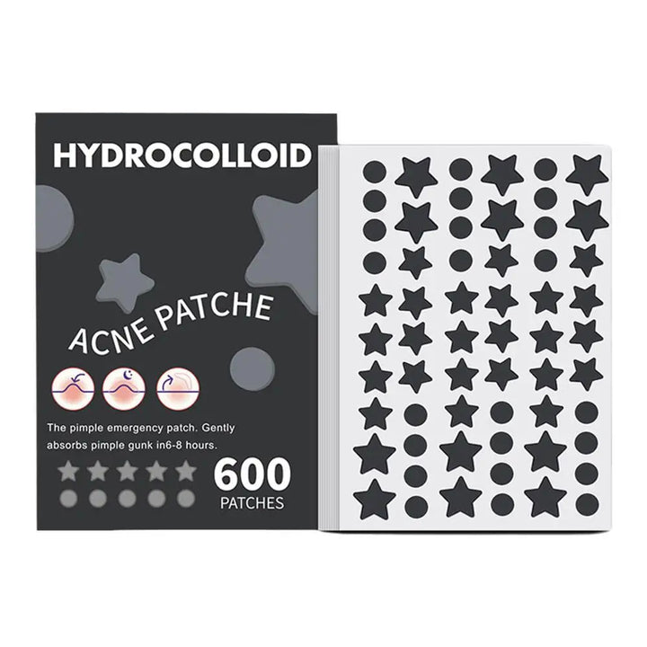 "600 Fun Star-Shaped Acne Patches – Gentle & Colorful Skincare for Teens"