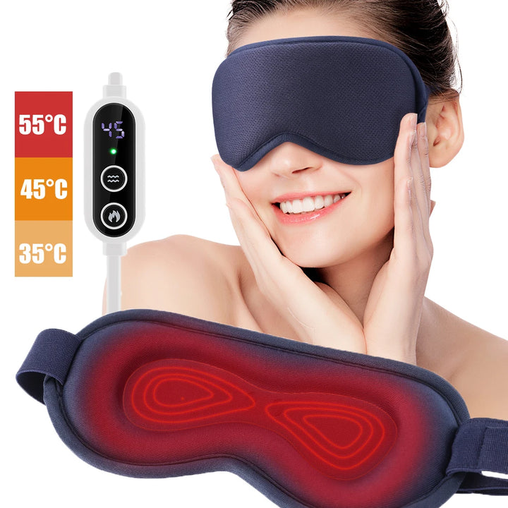 Electric Heating 3D Sleeping Eye Mask Block Out Light Sleep Eye Covers Soft Sleeping Aid Eye Mask Relieve Eye Strain Dry Eye