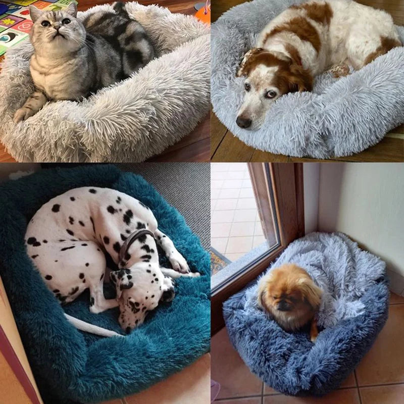 "Cozy Rectangle Plush Dog Bed – Warm Winter Mat for Dogs & Cats of All Sizes"