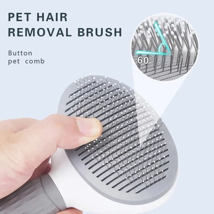 Easy Self-Cleaning Pet Hair Remover Brush for Dogs/Cats. Sleek Grooming Tool Easy to Hold. Great for De-matting Pets Hair