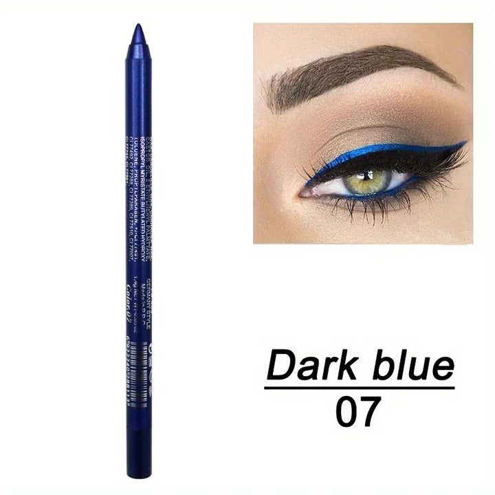 Brillant Colors Smudge-Proof High-Shine Waterproof Eyeliner Pencil - Long-Lasting, Black & Multicolor Opt