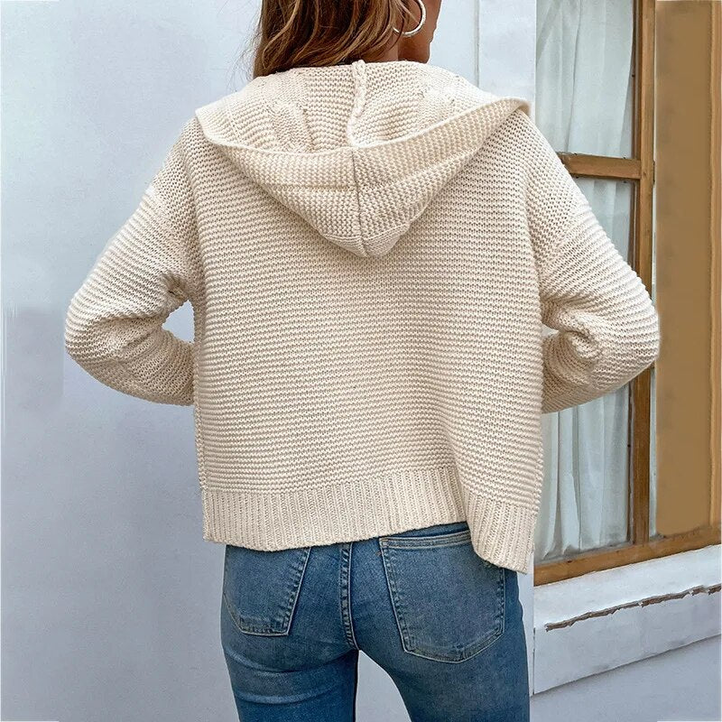 New Hooded Cardigan Sweater for Women (S-XL)