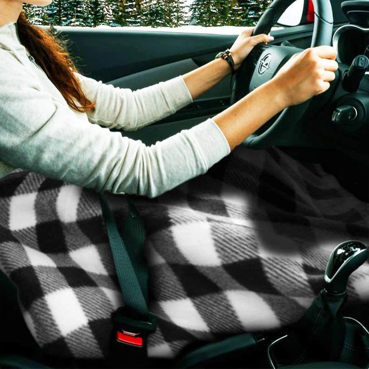 Fleece Car Heating Blanket, 12V, Plug into Lighter, with ON/OFF Switch.