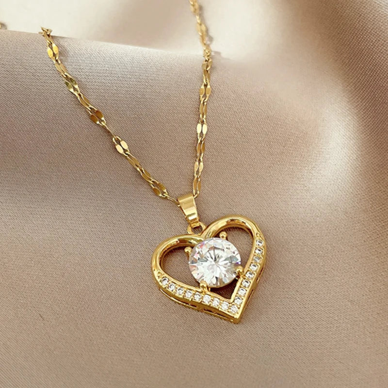 FREE- Give the Gift that says I Love You this Valentines with our Gold Heart Charm Necklace for Women, Daughters, Friends & Sisters