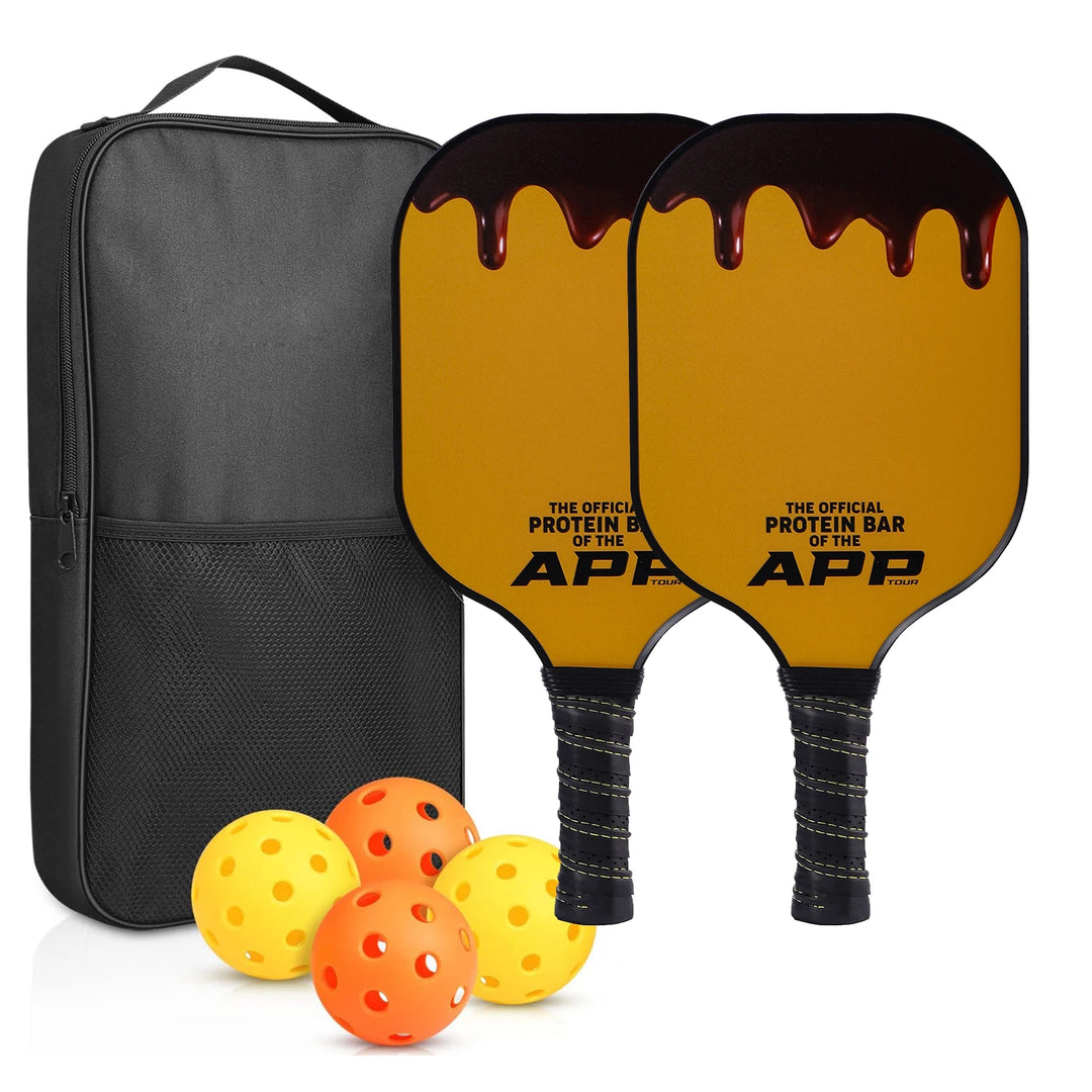 USAPA Approved Pickleball Paddles Rackets Sets w/Balls Honeycomb Core (Indoor-Outdoor)