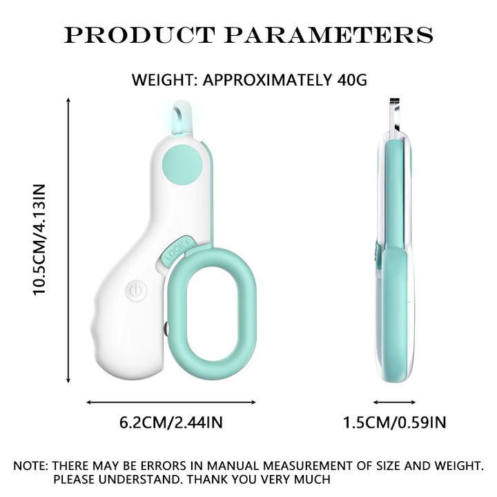 Professional LED Light Nail Clipper for Cats & Dogs with Safety Lock