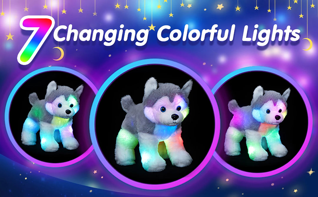 Plush Musical Light-up Husky Puppy Toy to Brighten Any Childs Life