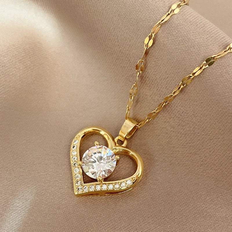 FREE- Give the Gift that says I Love You this Valentines with our Gold Heart Charm Necklace for Women, Daughters, Friends & Sisters