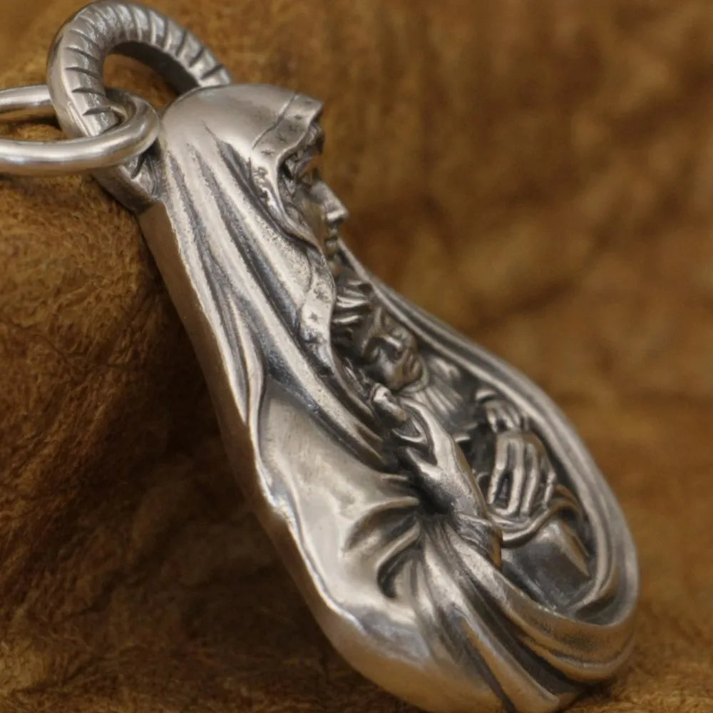 Protection from Virgin Mary Faith Base Charm Pendant Necklace of Grace Jewelry- 925 Sterling Silver - S/L