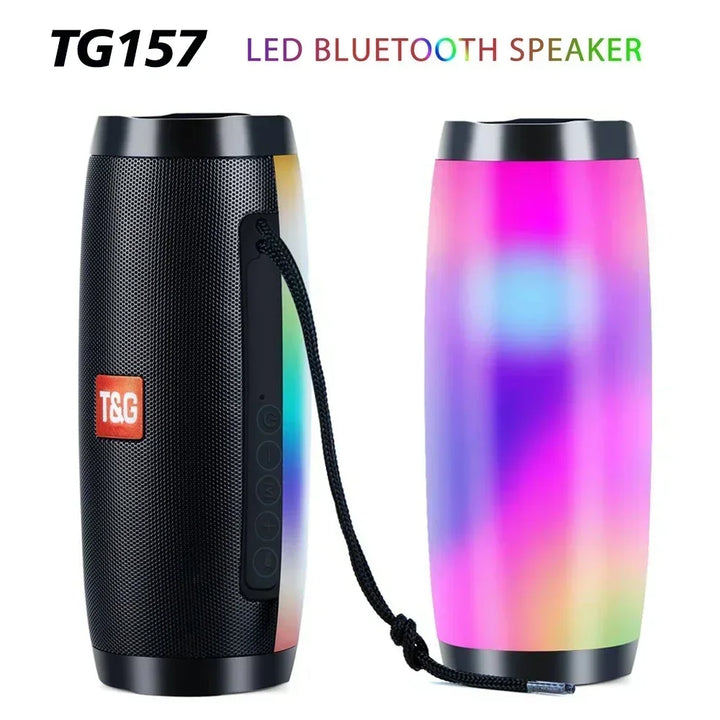 LED TG157 Portable Bluetooth Speaker Wireless Subwoofer Dual Bass Column Boombox BT AUX TF Music Play For Outdoor Camping