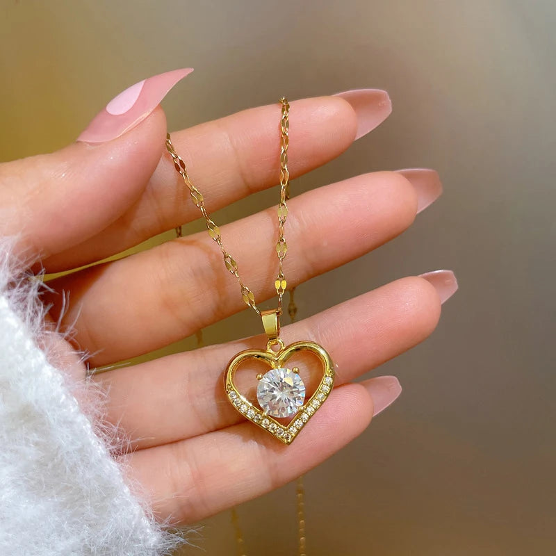 FREE- Give the Gift that says I Love You this Valentines with our Gold Heart Charm Necklace for Women, Daughters, Friends & Sisters