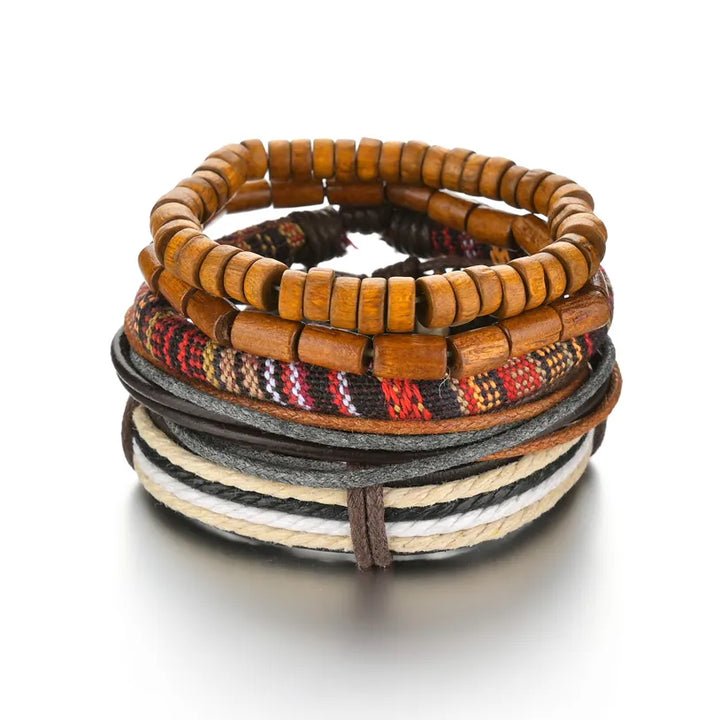 Crafted Boho Leather Wrap Bracelets for Men or Women